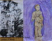 Miejsce II: Justyna Fajfer – cykl dwóch prac pt. „Drewniany posąg”